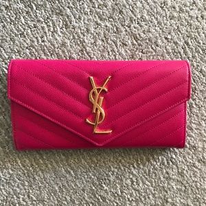 Saint Laurent Envelope Chevron Wallet